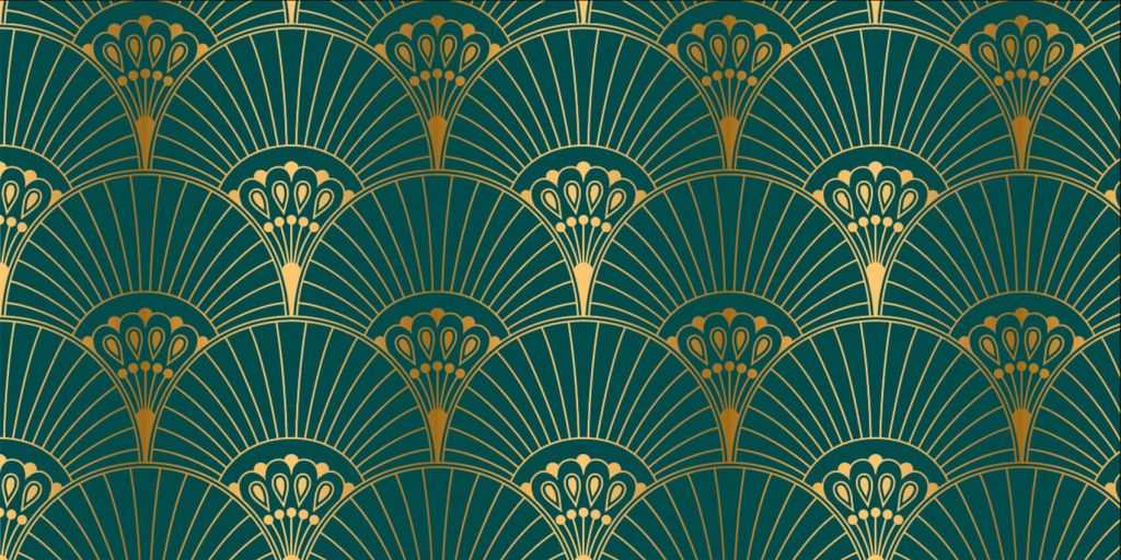 Art Deco waaier in Teal