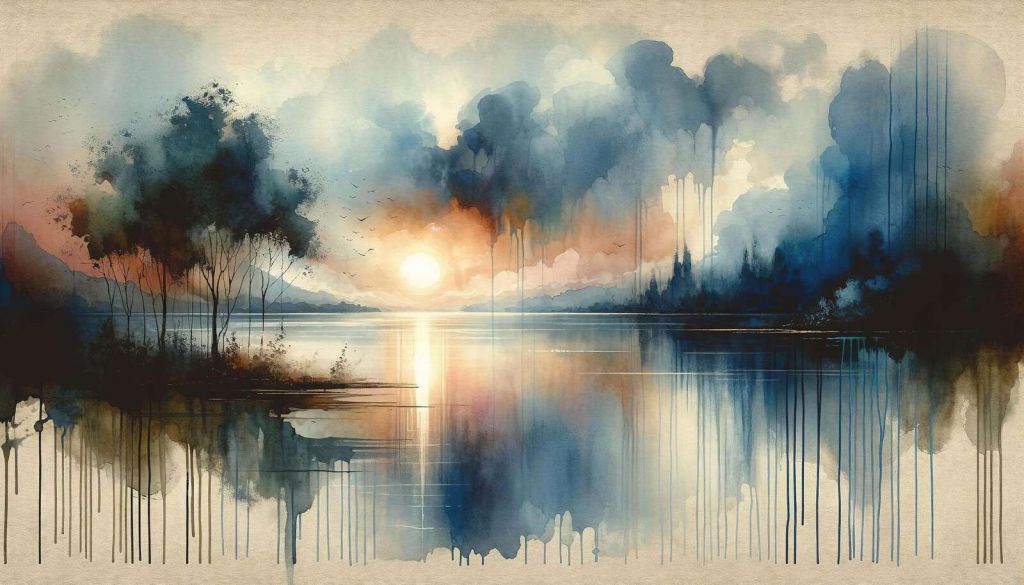 Watercolor Abstract Lake