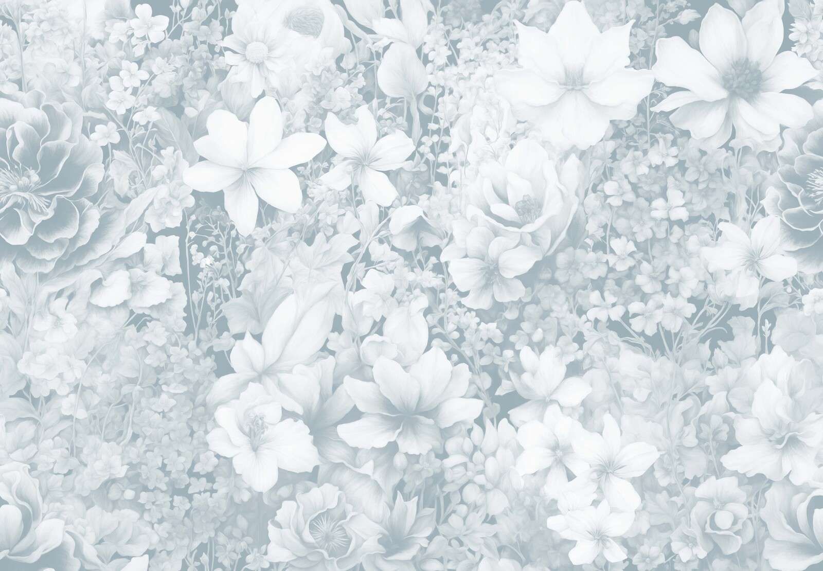 Flower festival seamless - sky blue