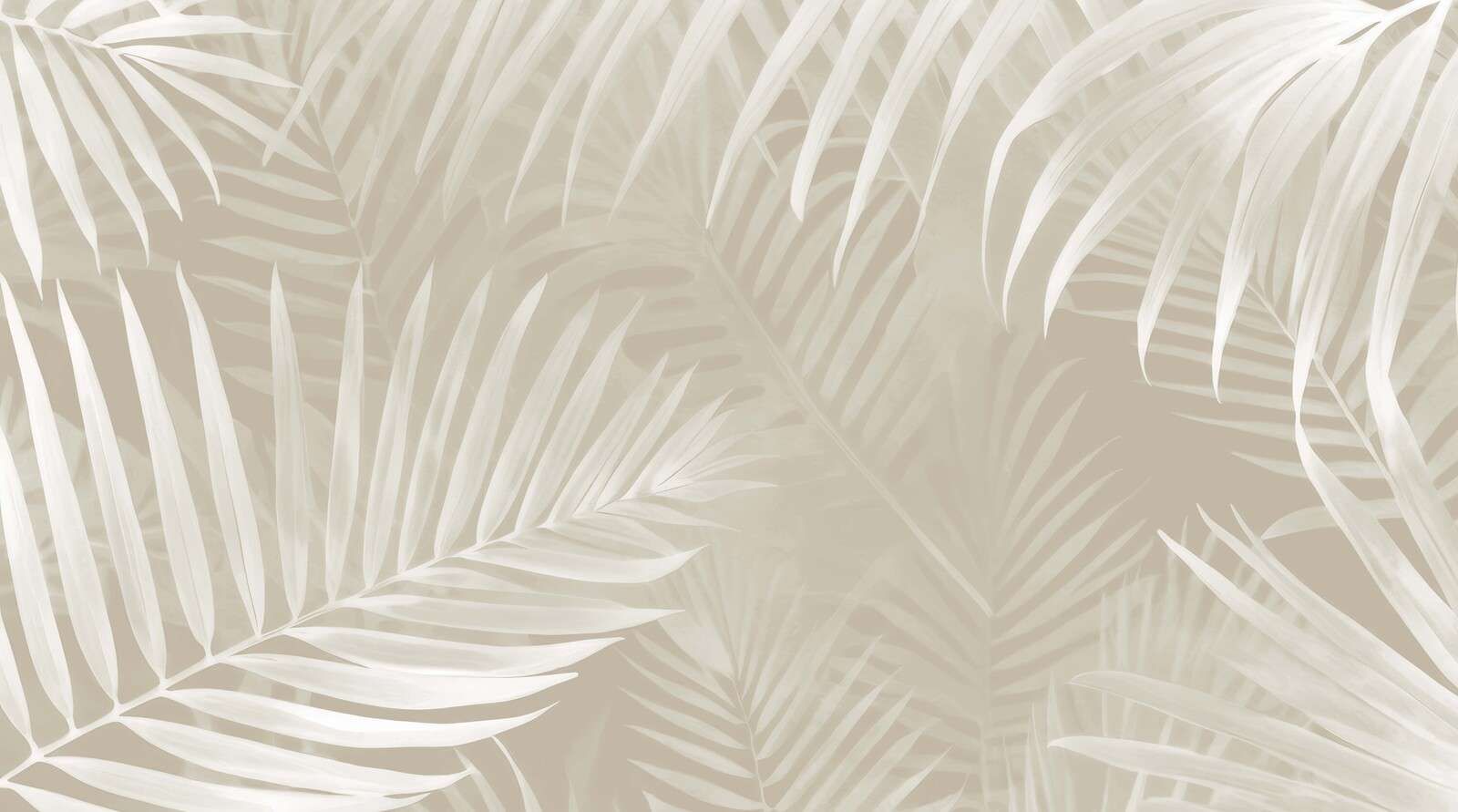 Foggy palm leaves - beige